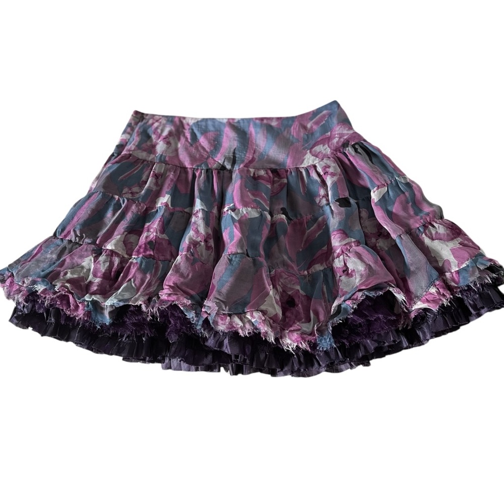 Vintage Silk Floral Purple Skirt - Picture 5 of 9